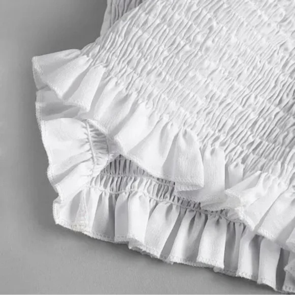 Zaful Smocked ruffled Bandeau Tube Top women’s Size L - Xl - Picture 3 of 3